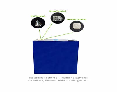 The terminals options of lithium ion battery cells